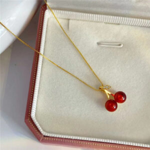 Red Crystal Cherry Necklaces