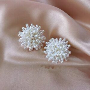 Korea Fashion Gold Freshwater Pearl Stud Earrings