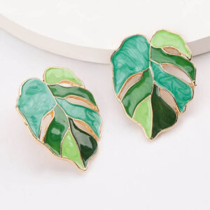 Colorful Leaf Stud Earring (GREEN)